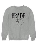 Φούτερ χωρίς κουκούλα - Bride Finger - Color Thumbnail Γκρι Μελανζέ