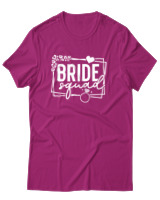 T-Shirt Αντρικό - Bride Squad - Color Thumbnail Φουξια