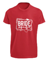 T-Shirt Fit Αντρικό - Bride Squad - Color Thumbnail Κόκκινο