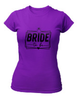 T-Shirt Στενή Γραμμή Γυναικείο - Bride To Be - Color Thumbnail Σκούρο Μωβ