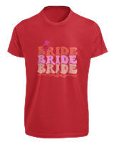 T-Shirt Fit Αντρικό - Bride Vibes - Color Thumbnail Κόκκινο