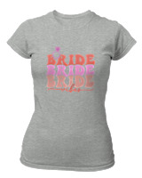 T-Shirt Στενή Γραμμή Γυναικείο - Bride Vibes - Color Thumbnail Γκρι Μελανζέ
