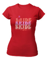 T-Shirt Στενή Γραμμή Γυναικείο - Bride Vibes - Color Thumbnail Κόκκινο