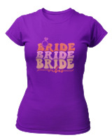 T-Shirt Στενή Γραμμή Γυναικείο - Bride Vibes - Color Thumbnail Σκούρο Μωβ