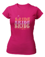 T-Shirt Στενή Γραμμή Γυναικείο - Bride Vibes - Color Thumbnail Φουξια