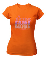 T-Shirt Στενή Γραμμή Γυναικείο - Bride Vibes - Color Thumbnail Πορτοκαλί