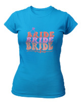 T-Shirt Στενή Γραμμή Γυναικείο - Bride Vibes - Color Thumbnail Τιρκουάζ