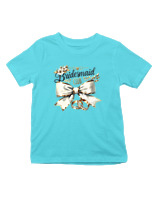 T-Shirt  Παιδικό - Bridesmaid Club - Color Thumbnail Οινοπνευματί