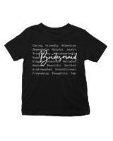 T-Shirt  Παιδικό - Bridesmaid Lettering - Color Thumbnail Μαύρο