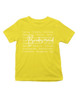 T-Shirt  Παιδικό - Bridesmaid Lettering - Color Thumbnail Κίτρινο