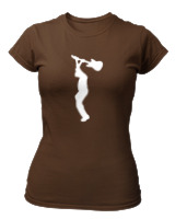 T-Shirt Στενή Γραμμή Γυναικείο - Broke The Guitar - Color Thumbnail Καφέ