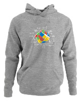 Φούτερ με κουκούλα Γυναικείο - Broken Cube - Color Thumbnail Γκρι Μελανζέ