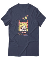 T-Shirt Unisex - Bubble Moon Tea - Color Thumbnail Μπλε Γκρι