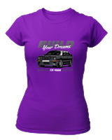 T-Shirt Στενή Γραμμή Γυναικείο - Build Your Dreams - Color Thumbnail Σκούρο Μωβ