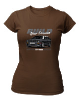T-Shirt Στενή Γραμμή Γυναικείο - Build Your Dreams - Color Thumbnail Καφέ