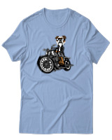 T-Shirt Αντρικό - Bulldog Motorbike - Color Thumbnail Γαλάζιο