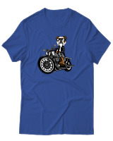 T-Shirt Αντρικό - Bulldog Motorbike - Color Thumbnail Μπλε Ρουά