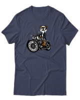 T-Shirt Αντρικό - Bulldog Motorbike - Color Thumbnail Μπλε Γκρι