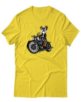 T-Shirt Αντρικό - Bulldog Motorbike - Color Thumbnail Χρυσό Κίτρινο