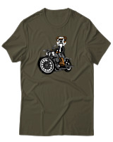 T-Shirt Αντρικό - Bulldog Motorbike - Color Thumbnail Χακί