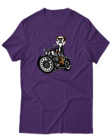 T-Shirt Αντρικό - Bulldog Motorbike - Color Thumbnail Σκούρο Μωβ