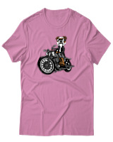 T-Shirt Αντρικό - Bulldog Motorbike - Color Thumbnail Ροζ