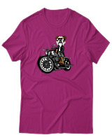 T-Shirt Αντρικό - Bulldog Motorbike - Color Thumbnail Φουξια