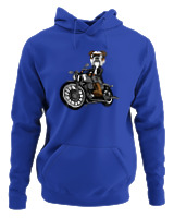 Φούτερ με κουκούλα - Bulldog Motorbike - Color Thumbnail Μπλε Ρουά