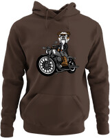 Φούτερ με κουκούλα - Bulldog Motorbike - Color Thumbnail Καφέ
