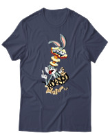 T-Shirt Unisex - Bunny Boom - Color Thumbnail Μπλε Γκρι