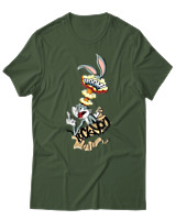 T-Shirt Unisex - Bunny Boom - Color Thumbnail Κυπαρισσί