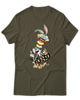 T-Shirt Unisex - Bunny Boom - Color Thumbnail Χακί