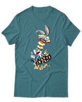 T-Shirt Unisex - Bunny Boom - Color Thumbnail Μπλε Πράσινο