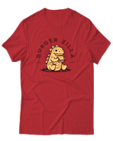 T-Shirt Αντρικό - Burger Godzilla - Color Thumbnail Κόκκινο