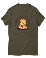 T-Shirt Αντρικό - Burger Godzilla - Color Thumbnail Χακί