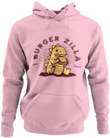 Φούτερ με κουκούλα - Burger Godzilla - Color Thumbnail Pink