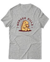 T-Shirt  Γυναικείο - Burger Godzilla - Color Thumbnail Γκρί Μελανζέ