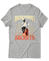 T-Shirt Unisex - Burning Secrets - Color Thumbnail Γκρι Μελανζέ