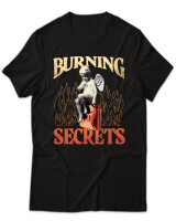 T-Shirt Unisex - Burning Secrets - Color Thumbnail Μαύρο