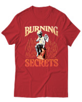 T-Shirt Unisex - Burning Secrets - Color Thumbnail Κόκκινο