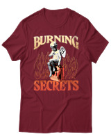 T-Shirt Unisex - Burning Secrets - Color Thumbnail Σκούρο Κόκκινο