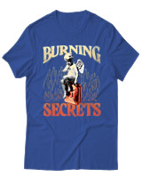 T-Shirt Unisex - Burning Secrets - Color Thumbnail Μπλε Ρουά
