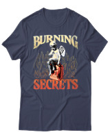 T-Shirt Unisex - Burning Secrets - Color Thumbnail Μπλε Γκρι