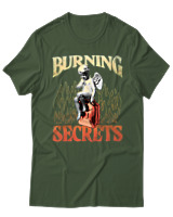 T-Shirt Unisex - Burning Secrets - Color Thumbnail Κυπαρισσί