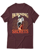 T-Shirt Unisex - Burning Secrets - Color Thumbnail Μπορντό