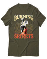 T-Shirt Unisex - Burning Secrets - Color Thumbnail Χακί