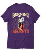 T-Shirt Unisex - Burning Secrets - Color Thumbnail Σκούρο Μωβ