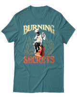 T-Shirt Unisex - Burning Secrets - Color Thumbnail Μπλε Πράσινο