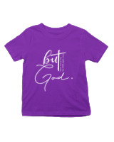 T-Shirt  Παιδικό - But God - Color Thumbnail Σκούρο Μωβ