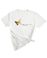 T-Shirt Woman Fashion Γυναικείο - Butterflies - Color Thumbnail WHITE